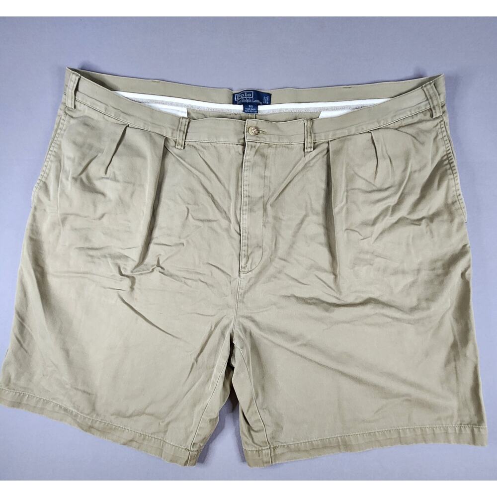 Polo Ralph Lauren Tyler Classic Chino Khaki shorts men's 50B pleated 100% cotton